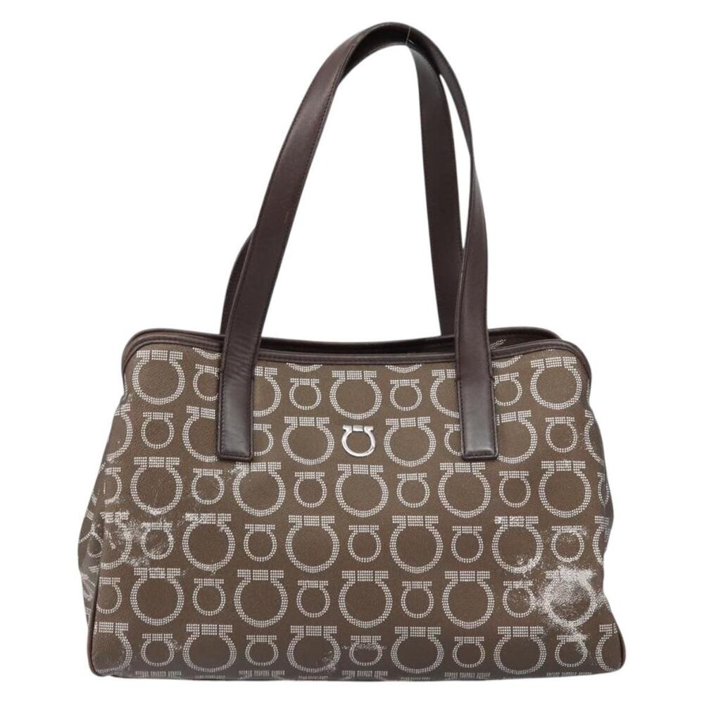 Salvatore Ferragamo Leather Gancini Shoulder Bag Brown